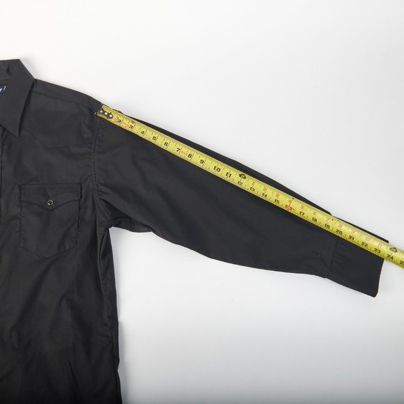 Wrangler Men's 16 x 33 Men's fitted Black Snap Western Cowboy Shirt NWT NEW!!! - Picture 11 of 15